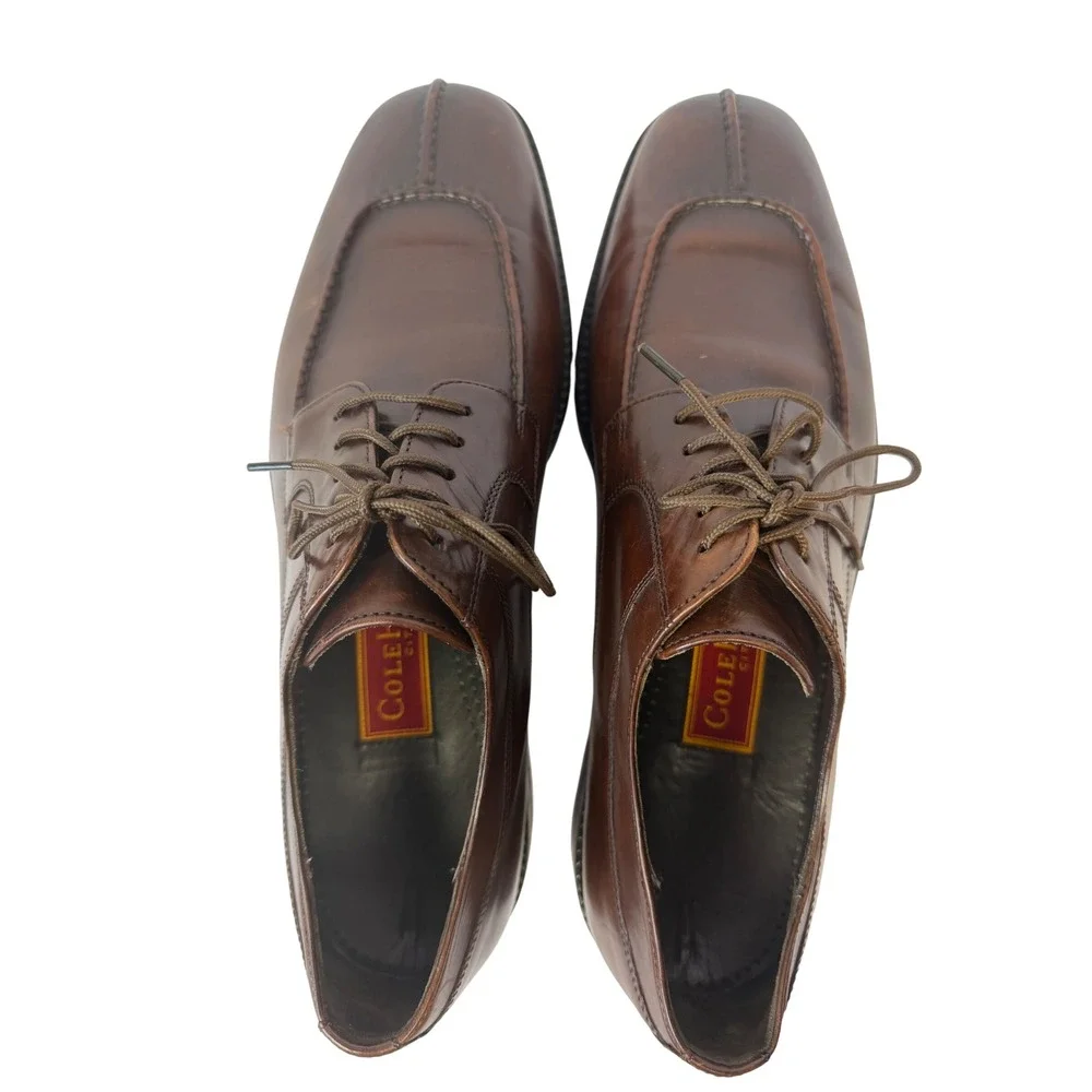 Cole Haan City Oxford Shoes Brown Leather Split Toe Derby Dress Shoes Mens 10.5